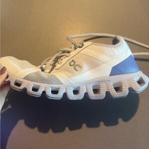 On Running Kids' White and Blue Running Shoes